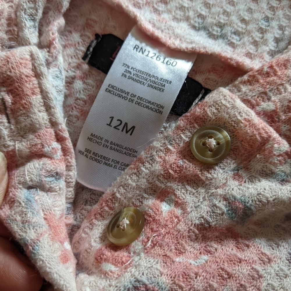 Nicole Miller Girls Long Sleeved Tops 12 Months and 24 Months Pink Floral - Picture 6 of 9